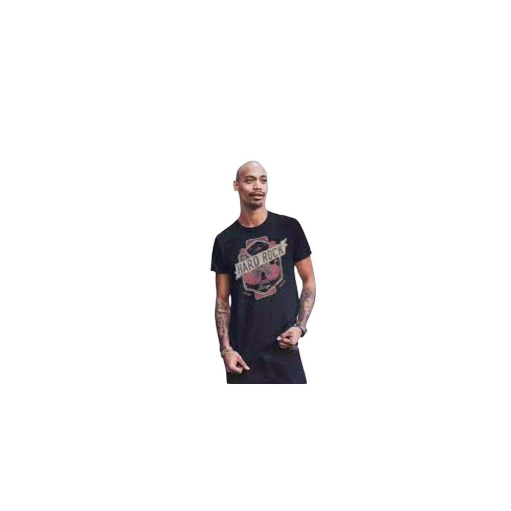 HARD ROCK Bucharest "Rock Is Free" Men's Twin Guitar Applique Tee M D18